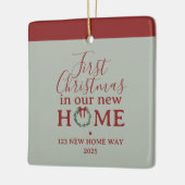 First Christmas In Our New Home Family Photo Keramikornament (Links)