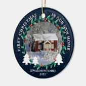First Christmas in our new Home house photo Keramik Ornament (Links)