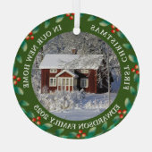 First Christmas in our new Home house photo Ornament Aus Glas (Rückseite)