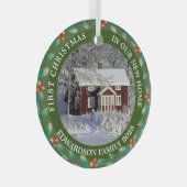 First Christmas in our new Home house photo Ornament Aus Glas (Vorderseite Rechts)