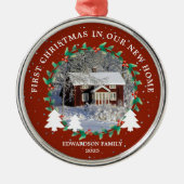 First Christmas in our new Home house photo Ornament Aus Metall (Vorne)