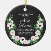 First Christmas In Our New Home Personalized Black Keramik Ornament (Vorne)