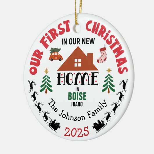 First Christmas In Our New Home Personalized Keramik Ornament (Links)