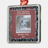 First Christmas in our new Home photo family name Ornament Aus Metall (Links)