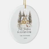 First Christmas in Our New Home Winter View Keramik Ornament (Rechts)