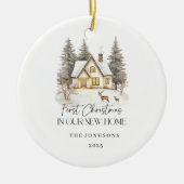 First Christmas in Our New Home Winter View Keramik Ornament (Vorne)