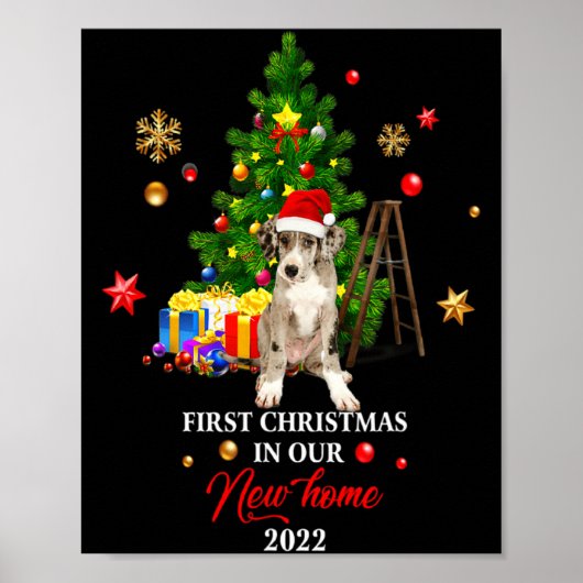 First Christmas In Our New Home Xmas Dalmatian T S Poster (Vorne)