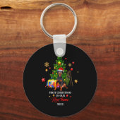 First Christmas In Our New Home Xmas Dorberman T S Schlüsselanhänger (Vorderseite)