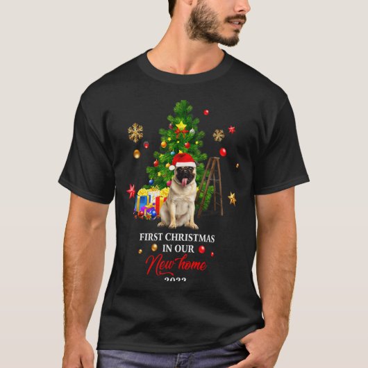 First Christmas In Our New Home Xmas For Bulldog T T-Shirt (Vorderseite)