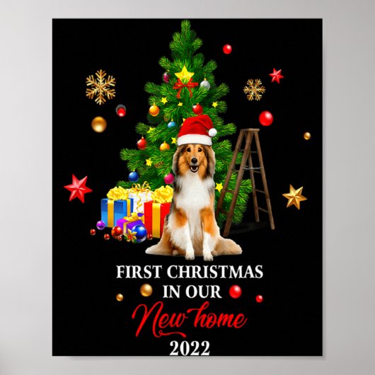 First Christmas In Our New Home Xmas Shetland Shee Poster (Vorne)