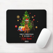 First Christmas In Our New Home Xmas Viszla Dog T Mousepad (Mit Mouse)