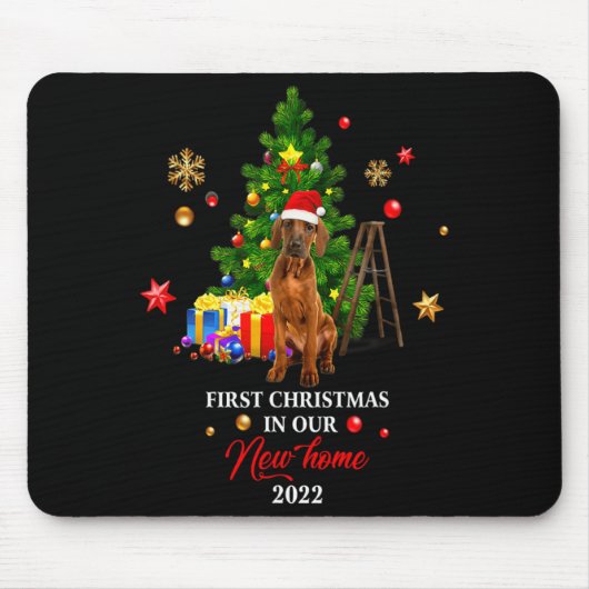 First Christmas In Our New Home Xmas Viszla Dog T Mousepad (Vorne)