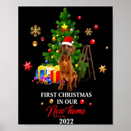 First Christmas In Our New Home Xmas Viszla Dog T Poster (Vorne)