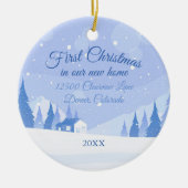 First Christmas in Our New Winter Home Custom Keramik Ornament (Vorne)
