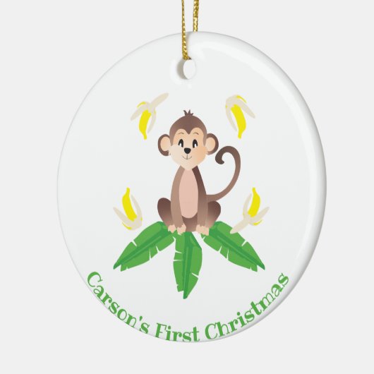 First Christmas Jungle Monkey Keramik Ornament (Links)