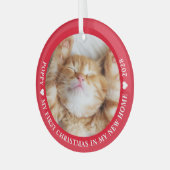 First Christmas Kitten Cat Foto Ornament Aus Glas (Vorderseite links)