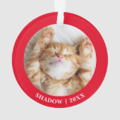 First Christmas Kitten Cat Personalisiertes Foto Ornament (Rückseite)