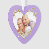 First Christmas Lavender Heart Foto Ornament (Vorderseite)