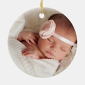 First Christmas Lavender Purple Baby Girl Foto Keramik Ornament (Hinten)