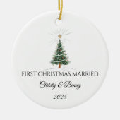 First Christmas Married 2025 Personalized Ornament (Vorne)