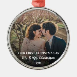 First Christmas married as Mr. and Mrs. photo Ornament Aus Metall
