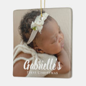 First Christmas Modern Chic Custom Foto Keramikornament (Links)