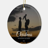 First Christmas Mommy Daddy Family Silhouette Keramik Ornament (Links)