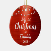 First Christmas Mommy String Lights Name Foto Keramik Ornament (Rechts)