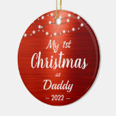 First Christmas Mommy String Lights Name Foto Keramik Ornament (Links)