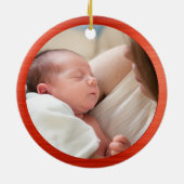 First Christmas Mommy String Lights Name Foto Keramik Ornament (Hinten)
