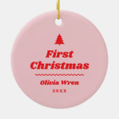 First Christmas Monogram Foto Holiday Ornament (Hinten)