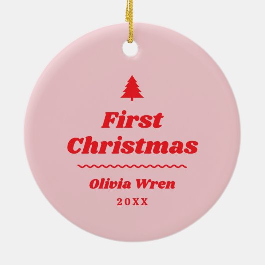 First Christmas Monogram Foto Holiday Ornament (Hinten)