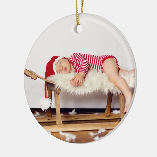 First Christmas Monogram Foto Holiday Ornament (Links)