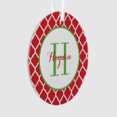 First Christmas Monogram Foto Holiday Ornament (Vorderseite)