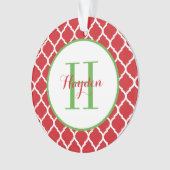 First Christmas Monogram Foto Holiday Ornament (Vorderseite)