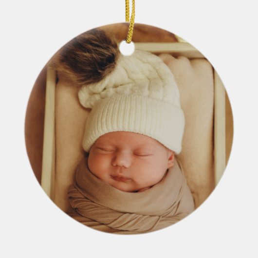 First Christmas Monogram Foto Holiday Ornament (Vorne)