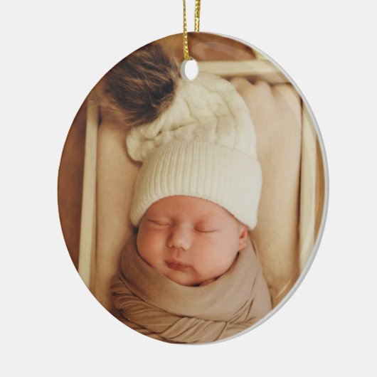 First Christmas Monogram Foto Holiday Ornament (Links)