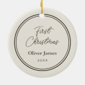 First Christmas Monogram Foto Holiday Ornament (Hinten)