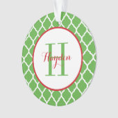 First Christmas Monogram Foto Holiday Ornament (Vorderseite)