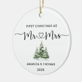 First Christmas Mr and Mrs Wedding Keramik Ornament (Links)