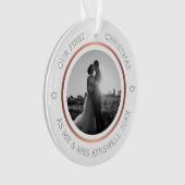 First Christmas Mr. & Mrs. Foto Moderne Elegant Ornament (Vorderseite)