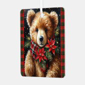 First Christmas Name Year Teddy Bear Ornament Aus Metall (Vorderseite links)