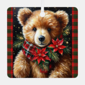 First Christmas Name Year Teddy Bear Ornament Aus Metall (Vorderseite)