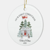 First Christmas New Home Airplane House Dog Custom Keramik Ornament (Links)
