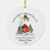 First Christmas New Home Cessna Airplane and Tree Keramik Ornament (Vorne)