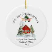 First Christmas New Home Cessna Airplane and Tree Keramik Ornament (Hinten)