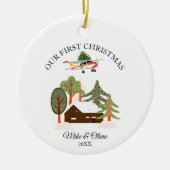 First Christmas New Home Cessna Airplane and Tree Keramik Ornament (Vorne)