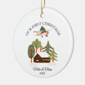 First Christmas New Home Cessna Airplane and Tree Keramik Ornament (Links)
