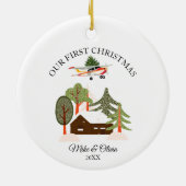 First Christmas New Home Cessna Airplane and Tree Keramik Ornament (Hinten)