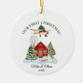 First Christmas New Home Cessna Airplane and Tree Keramik Ornament (Vorne)
